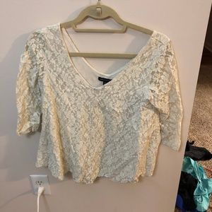 Lace half-sleeve shirt